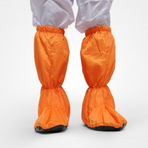 오랜지색 크린룸 무진 부츠형 신발 덧신 / 검정 타포린 바닥