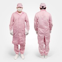 크린룸 ( 핑크 롱 가운 상의 ) 무진 제전 방진복 - 단품
